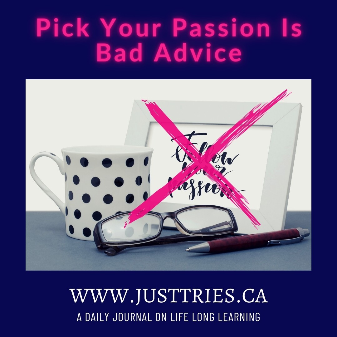 Pick Your Passion Is Bad Advice, JustTries